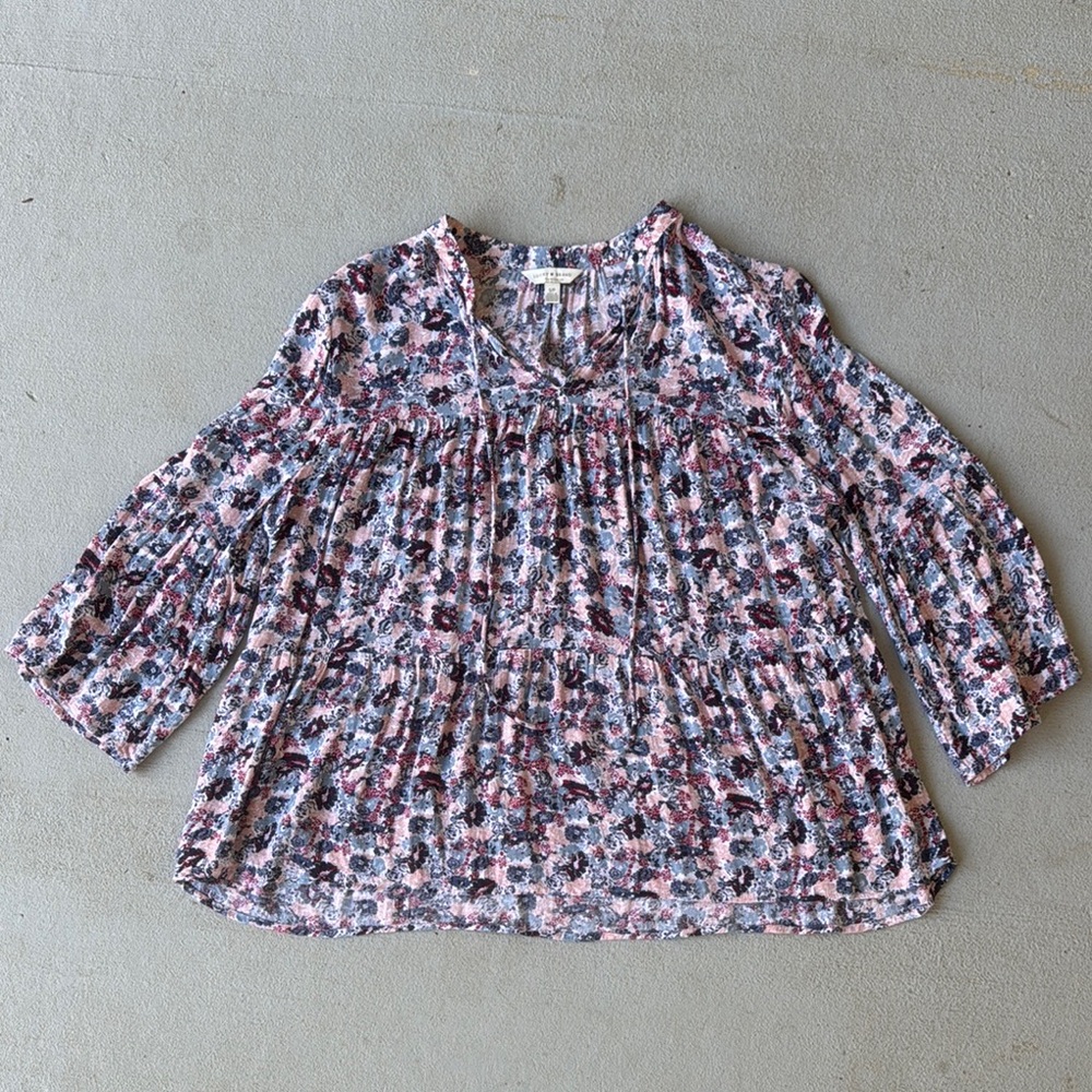 Lucky Brand Floral Flowy Long Sleeve Blouse - Size S